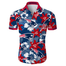 Load image into Gallery viewer, New England Patriots NFL Apparel Men Short sleeves Hawaiian Button Up Shirt Personalized Full Color Full Plus Size Best Gift Printed Logo Team