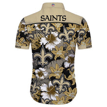 Load image into Gallery viewer, New Orleans Saints NFL Apparel Men Short sleeves Hawaiian Button Up Shirt Personalized Full Color Full Plus Size Best Gift Printed Logo Team