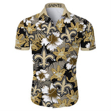 Load image into Gallery viewer, New Orleans Saints NFL Apparel Men Short sleeves Hawaiian Button Up Shirt Personalized Full Color Full Plus Size Best Gift Printed Logo Team