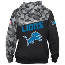 Load image into Gallery viewer, Detroit Lions NFL Men Military Zip Up Polyester 3D Hoodies Sweatshirt Pullover Personalized Full Color Full Plus Size Best Gift Printed Logo Team