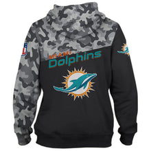 Load image into Gallery viewer, Miami Dolphins NFL Apparel Unisex 3D Polyester Military Zipper Hoodie Sweatshirt Personalized Full Color Full Plus Size Best Gift Printed Logo Team