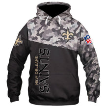 Load image into Gallery viewer, New Orleans Saints NFL Apparel Unisex 3D Polyester Military Hoodie Sweatshirt Personalized Full Color Full Plus Size Best Gift Printed Logo Team