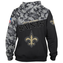 Load image into Gallery viewer, New Orleans Saints NFL Apparel Unisex 3D Polyester Military Zipper Hoodie Sweatshirt Personalized Full Color Full Plus Size Best Gift Printed Logo Team