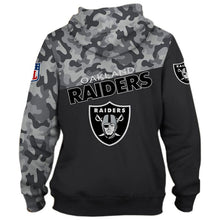 Load image into Gallery viewer, Oakland Raiders NFL Apparel Unisex 3D Polyester Military Hoodie Sweatshirt Personalized Full Color Full Plus Size Best Gift Printed Logo Team