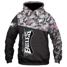 Load image into Gallery viewer, Philadelphia Eagles NFL Apparel Unisex 3D Polyester Military Hoodie Sweatshirt Personalized Full Color Full Plus Size Best Gift Printed Logo Team