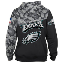 Load image into Gallery viewer, Philadelphia Eagles NFL Apparel Unisex 3D Polyester Military Zipper Hoodie Sweatshirt Personalized Full Color Full Plus Size Best Gift Printed Logo Team
