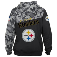 Load image into Gallery viewer, Pittsburgh Steelers NFL Apparel Unisex 3D Polyester Military Hoodie Sweatshirt Personalized Full Color Full Plus Size Best Gift Printed Logo Team