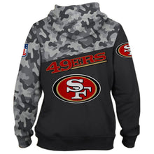 Load image into Gallery viewer, San Francisco 49ers NFL Apparel Unisex 3D Polyester Military Hoodie Sweatshirt Personalized Full Color Full Plus Size Best Gift Printed Logo Team
