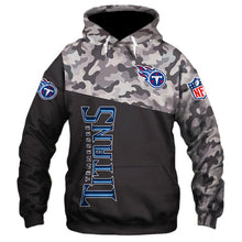 Load image into Gallery viewer, Tennessee Titans NFL Apparel Unisex 3D Polyester Military Hoodie Sweatshirt Personalized Full Color Full Plus Size Best Gift Printed Logo Team
