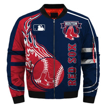 Load image into Gallery viewer, Boston Red Sox MLB Apparel Men Zipper Bomber Jacket Personalized Full Color Full Plus Size Best Gift Printed Logo Team