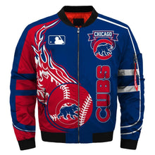 Load image into Gallery viewer, Chicago Cubs MLB Apparel Men Zipper Bomber Jacket Personalized Full Color Full Plus Size Best Gift Printed Logo Team