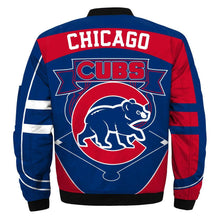 Load image into Gallery viewer, Chicago Cubs MLB Apparel Men Zipper Bomber Jacket Personalized Full Color Full Plus Size Best Gift Printed Logo Team