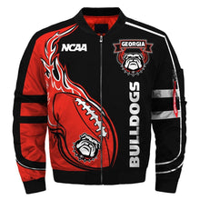 Load image into Gallery viewer, Georgia Bulldogs NCCA Apparel Men Zipper Bomber Jacket Personalized Full Color Full Plus Size Best Gift Printed Logo Team