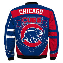 Load image into Gallery viewer, Chicago Cubs MLB Apparel Men/Women Zipper Bomber Jacket Blue/Red Full Plus Size Best Gift Printed Logo Team
