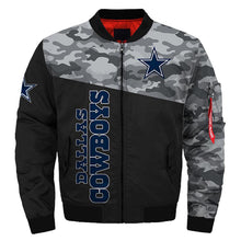 Load image into Gallery viewer, Dallas Cowboys NFL Apparel Men/Women Zipper Bomber Jacket Black Full Plus Size Best Gift Printed Logo Team