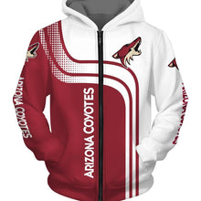 Load image into Gallery viewer, Arizona Coyotes NHL Apparel Men Polyester 3D Hoodies Custom Personalized Full Color Full Plus Size Best Gift Printed Logo Team