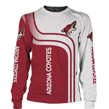 Load image into Gallery viewer, Arizona Coyotes NHL Apparel Men Polyester Sweatshirt 3D Long Sleeve Crew Neck Personalized Full Color Full Plus Size Best Gift Printed Logo Team