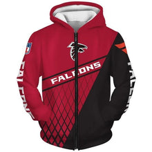 Load image into Gallery viewer, Atlanta Falcons NFL Apparel Men Zipper 3D Hoodies Custom Personalized Full Color Full Plus Size Best Gift Printed Logo Team