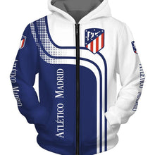 Load image into Gallery viewer, Atletico Madrid Apparel Men Zipper 3D Hoodies Custom Personalized Full Color Full Plus Size Best Gift Printed Logo Team
