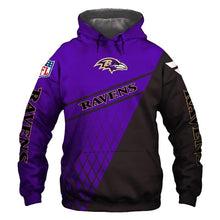 Load image into Gallery viewer, Baltimore Ravens NFL Apparel Men Polyester 3D Hoodies Custom Personalized Full Color Full Plus Size Best Gift Printed Logo Team