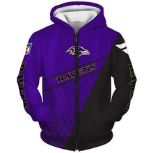 Load image into Gallery viewer, Baltimore Ravens NFL Apparel Men Polyester 3D Hoodies Custom Personalized Full Color Full Plus Size Best Gift Printed Logo Team
