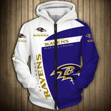 Load image into Gallery viewer, Baltimore Ravens NFL Apparel Men Polyester 3D Hoodies Custom Personalized Full Color Full Plus Size Best Gift Printed Logo Team