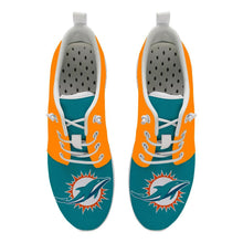 Load image into Gallery viewer, Miami Dolphins NFL Apparel Unisex Breathable Shoes Sneaker Custom Personalized Full Color Full Plus Size Best Gift Printed Logo Team