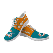 Load image into Gallery viewer, Miami Dolphins NFL Apparel Unisex Breathable Shoes Sneaker Custom Personalized Full Color Full Plus Size Best Gift Printed Logo Team