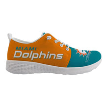 Load image into Gallery viewer, Miami Dolphins NFL Apparel Unisex Breathable Shoes Sneaker Custom Personalized Full Color Full Plus Size Best Gift Printed Logo Team