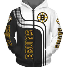 Load image into Gallery viewer, Boston Bruins NHL Apparel Men Zipper 3D Hoodies Custom Personalized Full Color Full Plus Size Best Gift Printed Logo Team