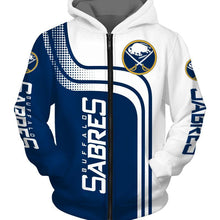Load image into Gallery viewer, Buffalo Sabres NHL Apparel Men 3D Polyester Zipper Hoodie Sweatshirt Personalized Full Color Full Plus Size Best Gift Printed Logo Team