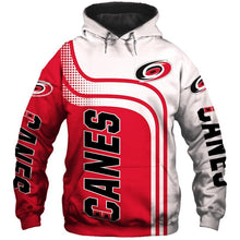 Load image into Gallery viewer, Carolina Hurricanes NHL Apparel Men Polyester 3D Hoodies Custom Personalized Full Color Full Plus Size Best Gift Printed Logo Team