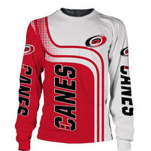 Load image into Gallery viewer, Carolina Hurricanes NHL Apparel Men Polyester Sweatshirt 3D Long Sleeve Crew Neck Personalized Full Color Full Plus Size Best Gift Printed Logo Team