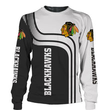 Load image into Gallery viewer, Chicago Blackhawks NHL Apparel Men Polyester Sweatshirt 3D Long Sleeve Crew Neck Personalized Full Color Full Plus Size Best Gift Printed Logo Team