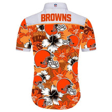 Load image into Gallery viewer, Cleveland Browns Apparel Men Short sleeves Hawaiian Shirt Tropical Personalized Full Color Full Plus Size Best Gift Printed Logo Team