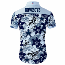 Load image into Gallery viewer, Dallas Cowboys NFL Apparel Men Short sleeves Hawaiian Shirt Tropical Flower Personalized Full Color Full Plus Size Best Gift Printed Logo Team
