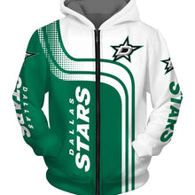 Load image into Gallery viewer, Dallas Stars NHL Apparel Men Zipper 3D Hoodies Custom Personalized Full Color Full Plus Size Best Gift Printed Logo Team