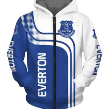 Load image into Gallery viewer, Everton Apparel Unisex Long Sleeve Cozy 3D Hoodies White/Blue Full Plus Size Best Gift Printed Logo Team