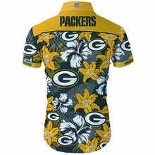 Load image into Gallery viewer, Green Bay Packers NFL Apparel Men Short sleeves Hawaiian Button Up Shirt Personalized Full Color Full Plus Size Best Gift Printed Logo Team