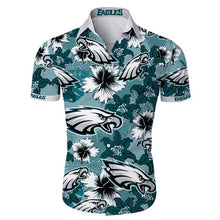 Load image into Gallery viewer, Philadelphia Eagles NFL Apparel Men Short sleeves Floral Button Up Shirt Personalized Full Color Full Plus Size Best Gift Printed Logo Team