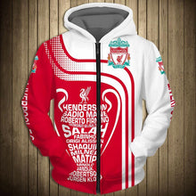 Load image into Gallery viewer, Liverpool Men Polyester Blend Zipper/Pullover 3D Hoodies Long Sleeve With Hooded Red/White Full Plus Size Best Gift Printed Logo Team