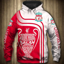 Load image into Gallery viewer, Liverpool Men Polyester Blend Zipper/Pullover 3D Hoodies Long Sleeve With Hooded Red/White Full Plus Size Best Gift Printed Logo Team