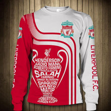Load image into Gallery viewer, Liverpool Unisex Polyester Blend 3D Hoodies Long Sleeve Crew Neck #2 Red/White Full Plus Size Best Gift Printed Logo Team