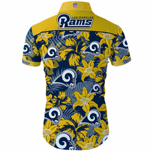 Load image into Gallery viewer, Los Angeles Rams NFL Apparel Men Short sleeves Hawaiian Shirt Personalized Full Color Full Plus Size Best Gift Printed Logo Team