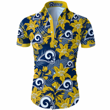 Load image into Gallery viewer, Los Angeles Rams NFL Apparel Men Short sleeves Hawaiian Shirt Personalized Full Color Full Plus Size Best Gift Printed Logo Team