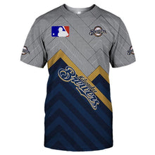 Load image into Gallery viewer, Milwaukee Brewers MLB Apparel Unisex Short Sleeve 3D All Over Print T-Shirt Personalized Full Color Full Plus Size Best Gift Printed Logo Team