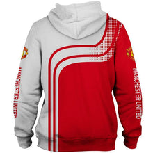 Load image into Gallery viewer, Manchester United 3D Unisex Polyester Blend Zipper/Pullover 3D Hoodies Long Sleeve Red White Full Plus Size Best Gift Printed Logo Team