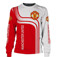 Load image into Gallery viewer, Manchester United Apparel Unisex Long Sleeve Cozy 3D Sweatshirt White/Red Full Plus Size Best Gift Printed Logo Team