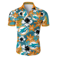 Load image into Gallery viewer, Miami Dolphins NFL Apparel Men Short sleeves Hawaiian Shirt Personalized Full Color Full Plus Size Best Gift Printed Logo Team