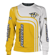 Load image into Gallery viewer, Nashville Predators NHL Apparel Unisex Long Sleeve Cozy 3D Sweatshirt White/Yellow Full Plus Size Best Gift Printed Logo Team